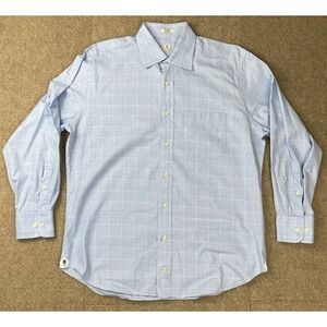 Peter Millar Men's Check Button Up‎ Long Sleeve Shirt Size 16R